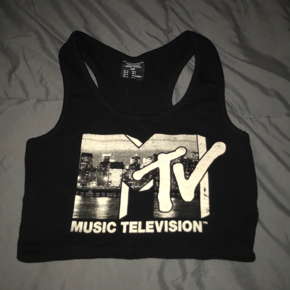 MTV 80s vintage inspired crop tank top